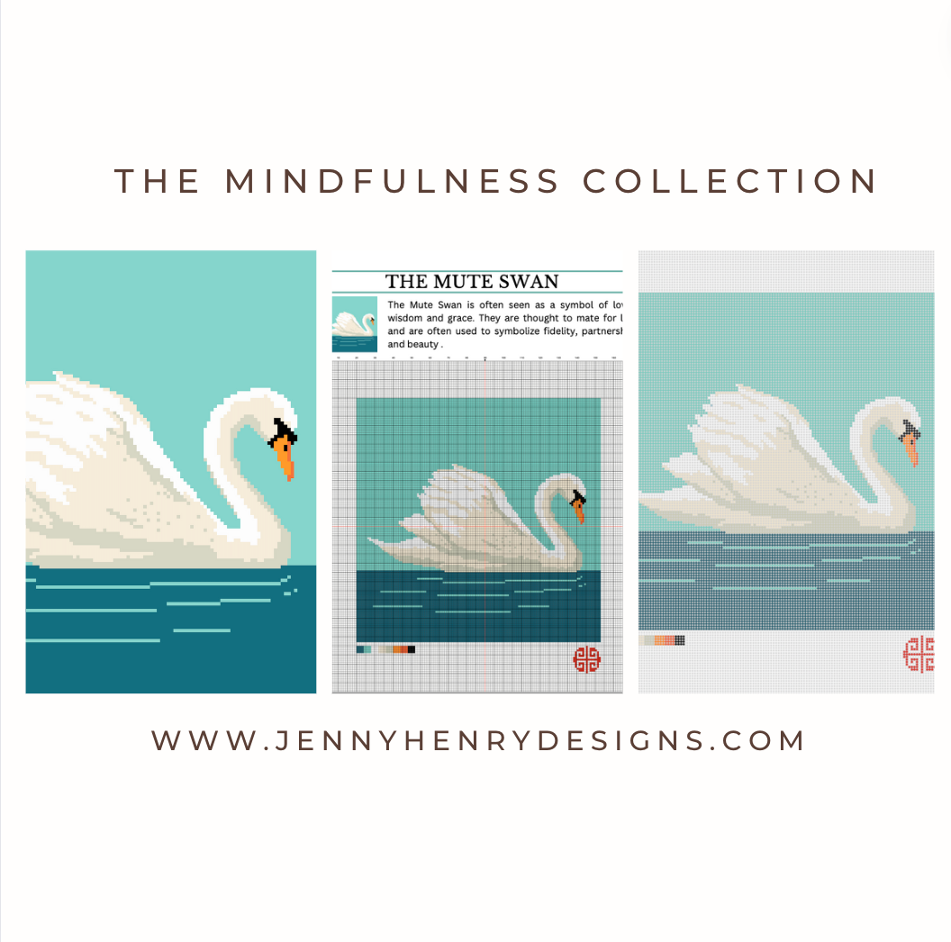 The Mindfulness Collection Mute Swan Needlepoint Canvas