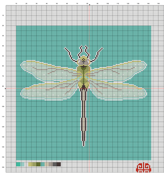 The Mindfulness Collection Dragonfly Needlepoint Canvas