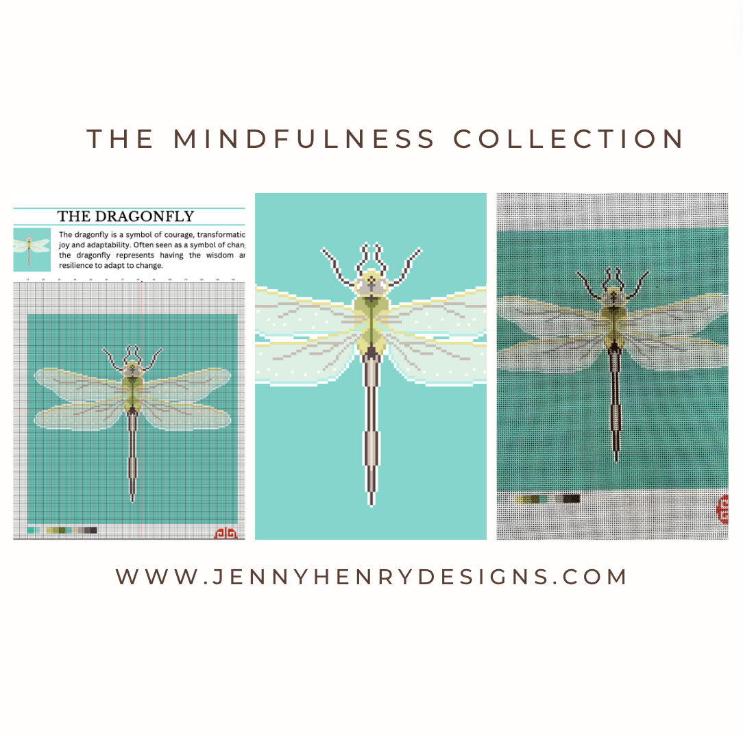 The Mindfulness Collection Dragonfly Needlepoint Canvas