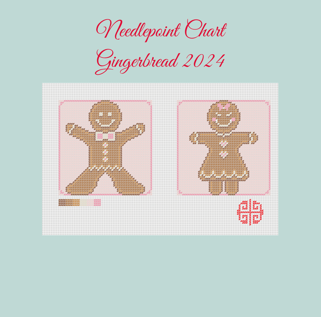 Digital Needlepoint Chart Download: Gingerbread 2024