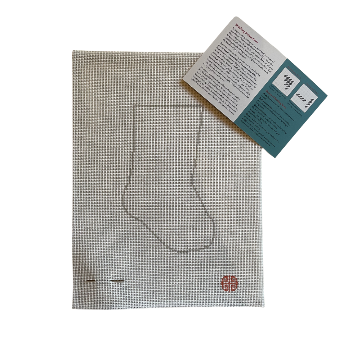 Needlepoint Chart: The Blank Mini Stocking 13 mesh