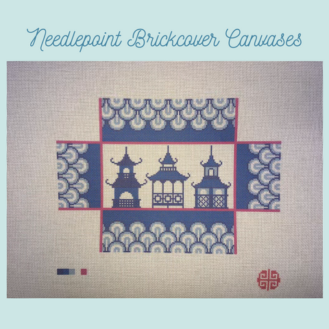 Pagodas Needlepoint Brick Cover Canvas