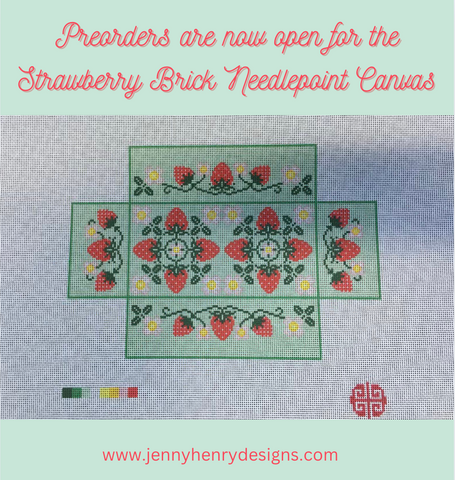 Preorder: Strawberry Patch Needlepoint Brick Cover Canvas