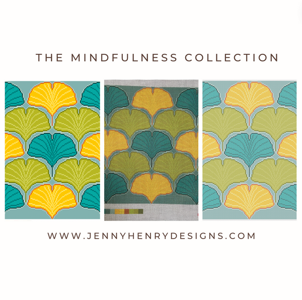 The Mindfulness Collection: Ginkgo Leaves Needlepoint Canvas