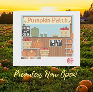 Preorder: The Little Shop Series: The Pumpkin Patch 13 Mesh Needlepoint Clutch Canvas