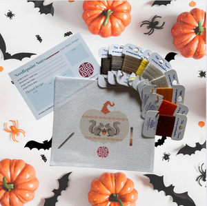 Squirrels Pumpkin Needlepoint Kit 18 mesh