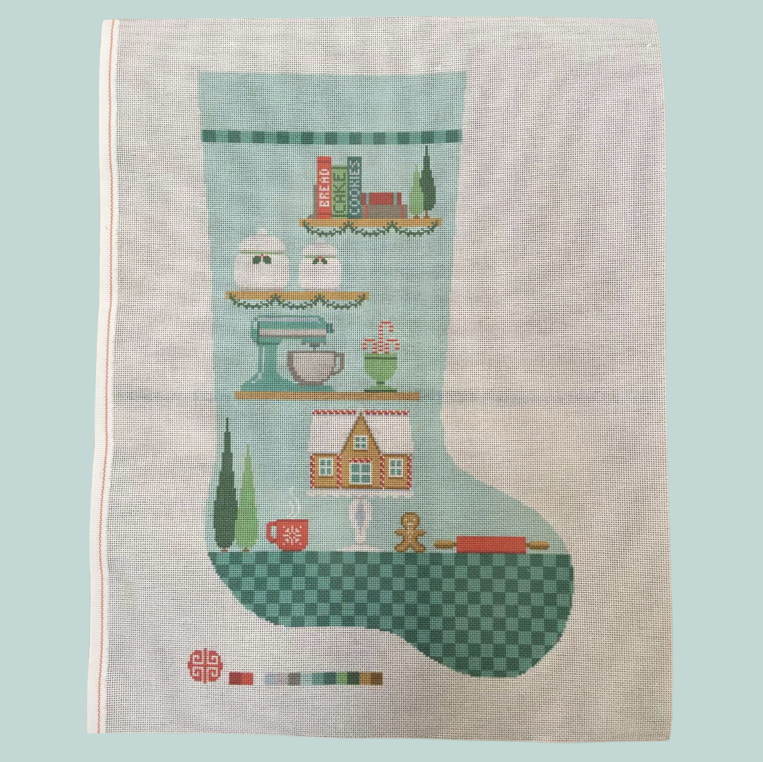 Holiday 2024: The Holiday Baker Full Size Needlepoint Stocking Canvas