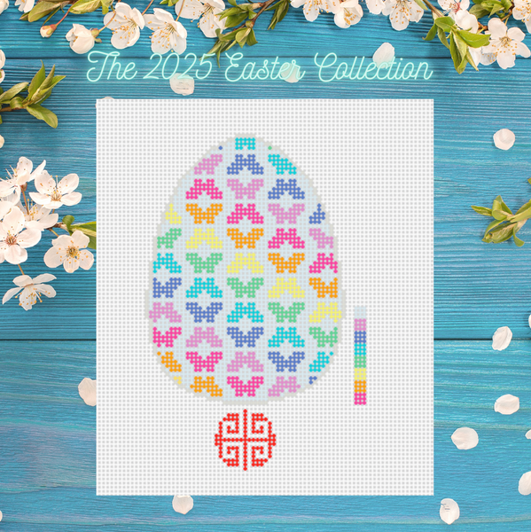 Easter Collection: Rainbow Butterfly Egg Needlepoint Kit