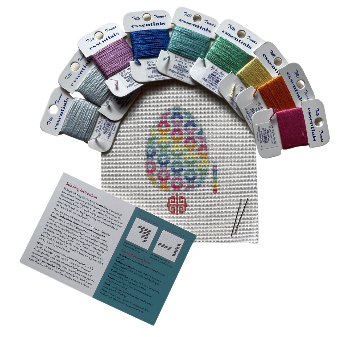 Easter Collection: Rainbow Butterfly Egg Needlepoint Kit