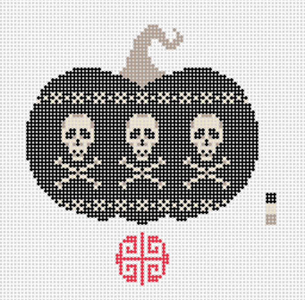 Skull & Crossbones Mini Pumpkin 18 mesh